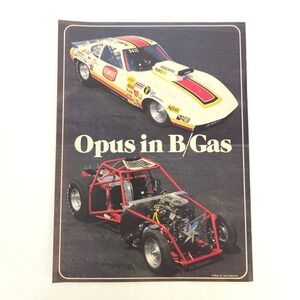 Vintage Drag Racing Opus B Gas Car Print Ad Pro Street Race Garage Wall Decor